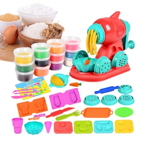 FASSME Modelliermasse, Spielen Sie Clay & Dough Sets, Nudel-Spielset, Eiscreme-Knete-Set, und Mädchenteig, Geburtstagsgeschenk für Weihnachten, Geburtstag