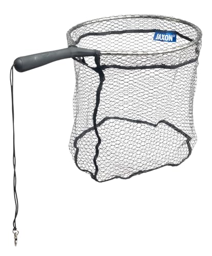 Jaxon Soft Mesh Gummierter Kescher Watkescher Forellenkescher mit Karabiner (PL-TRU35-30/35cm)