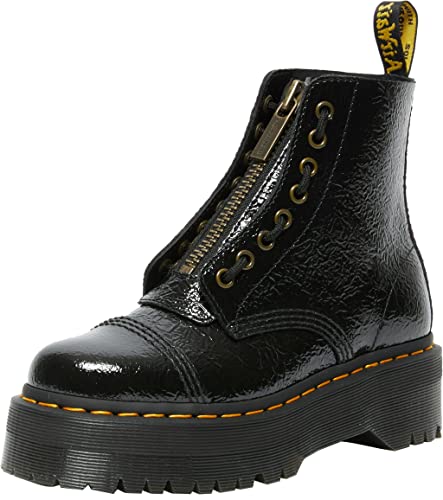 Dr. Martens Damen Sinclair Amphibians, Black Distressed Patent, 37 EU