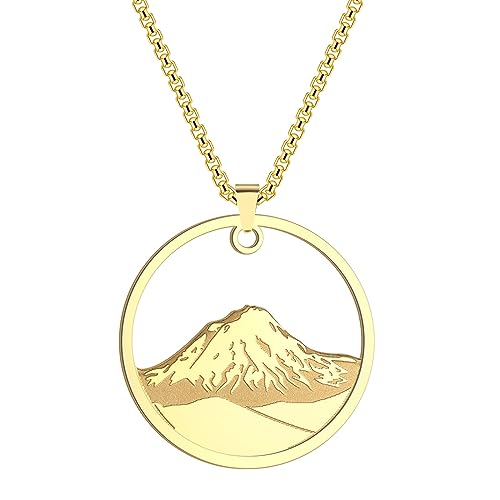 GZHENGZG Herren Halsketten und Damenschmuck Zierlicher Ararat Anhänger Berg Halskette Männer Frauen Wandern Reisen Schmuck Vintage Halskette Geschenk Geschenk