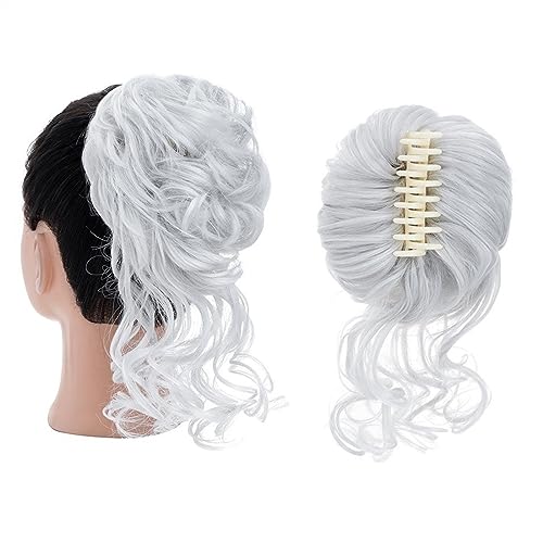 Haarknoten Synthetischer Haarknoten mit Klaue, Chignon for Frauen, unordentliche, lockige Haarknoten, Clip-in-Pferdeschwanz-Haarverlängerungen, flauschige, natürliche, falsche Pferdeschwanz-Haarteile