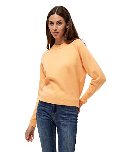 Peppercorn Rosalia Mock Neck Damen Pullover Größe M | Orange Pullover Damen | Strickpullover Mit Langen Ärmeln Und Stehkragen | Pullover Damen Elegant | Damenpullover Langarm