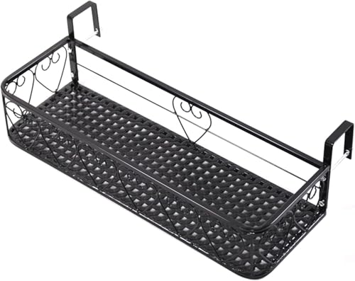 Pflanzenständer, Balkongeländer, Pflanzgefäß, 30 cm/50 cm/60 cm/80 cm/100 cm/120 cm/150 cm breit, Outdoor-Hängepflanze, Blumentopfhalter für Deck, Terrasse, Hof, Zaun, Fenster, 60 cm x 20 cm