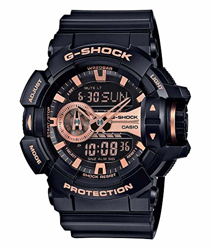 Casio Mens Multi Zifferblatt Digital Uhr mit Harz Armband GA-400GB-1A4ER