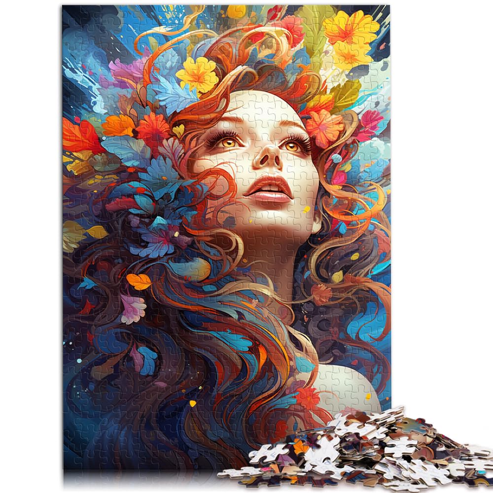 Puzzles Geschenke Spielzeug psychedelische Farbkunst Frau Puzzles 1000 Teile Holzpuzzle Spielzeug Puzzles Lernspiele Stressabbau Puzzles 1000 Stück (50x75cm)