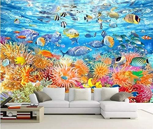 XLMING Unterwasserwelt Korallenriff Fische Meereslandschaft 3D Tapeten Home Esszimmer Sofa Schlafzimmer Wohnzimmer TV Hintergrund-400cm×280cm