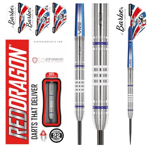 RED DRAGON Ryan Meikle 22 Gramm Premium Wolfram Steeltip Dart Set mit Flüge und Schäften