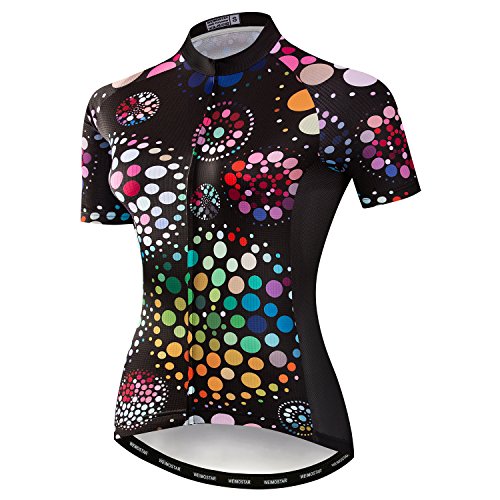 Hotlion Sommer Atmungsaktiv Radfahren Jersey Frauen Mountainbike Jersey Schnell Trocken Fahrrad Shirt Kurzarm Radfahren Kleidung, Cf2009, Large