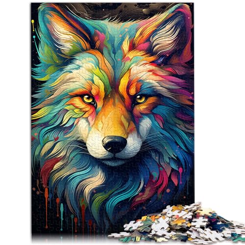 Puzzle zum Malen, Farbfuchs, für Erwachsene, 1000 Teile, Puzzle aus Holz, lustige Aktivitäten zu Hause, Geburtstagsgeschenk, Reisegeschenk, 1000 Teile (50 x 75 cm)