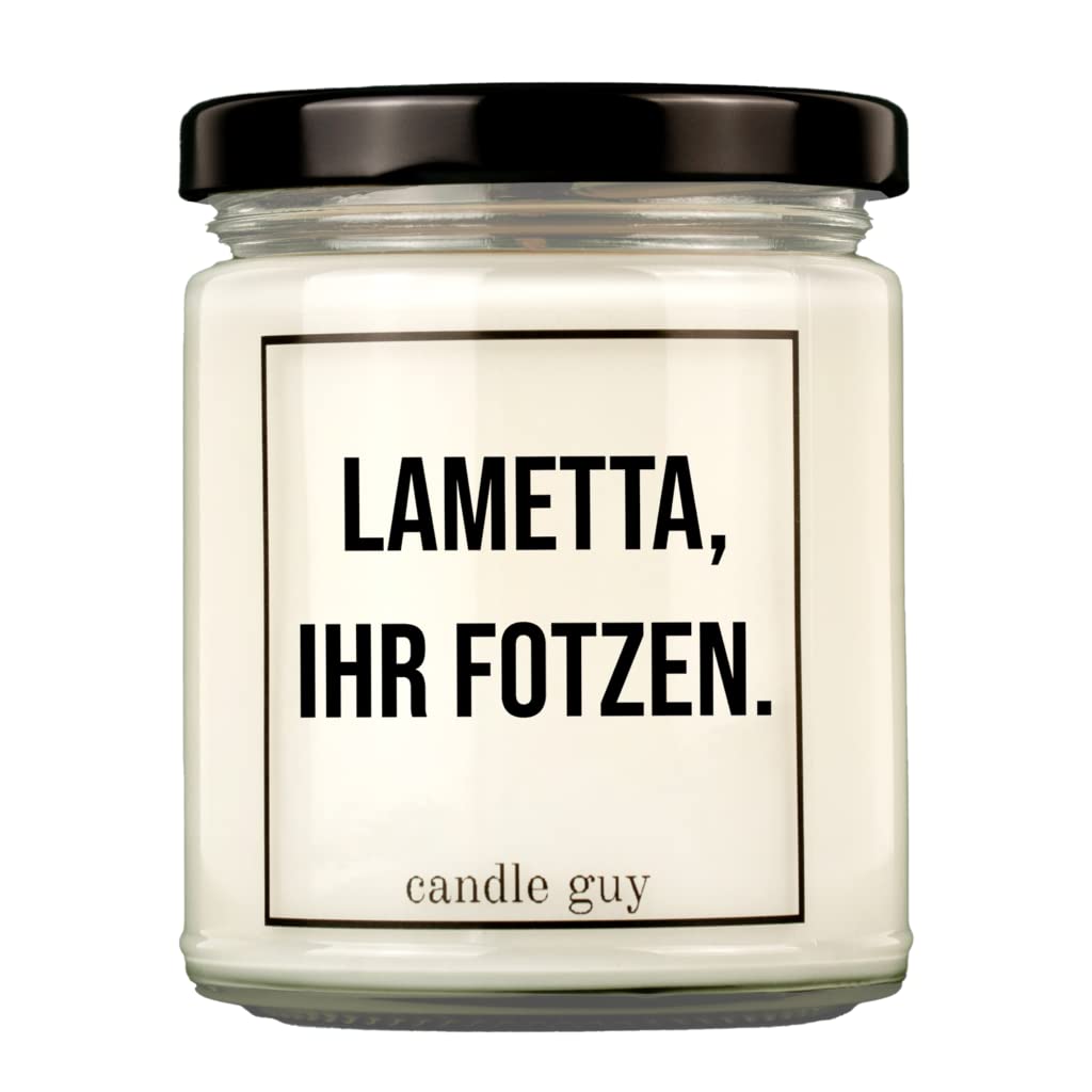 candle guy Duftkerze | Lametta, ihr Fotzen. | Handgemacht aus 100% Sojawachs | 70 Stunden Brenndauer