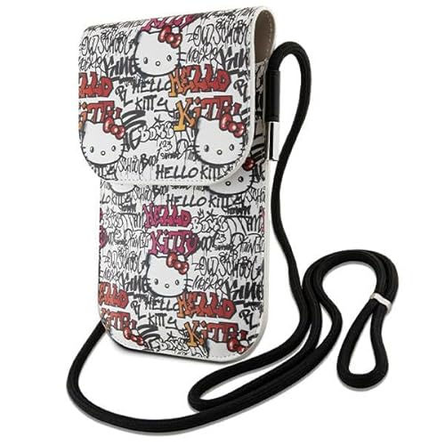 CG MOBILE Hello Kitty Tasche HKOWBHDGPTE Beige Leather Tags Graffiti Cord