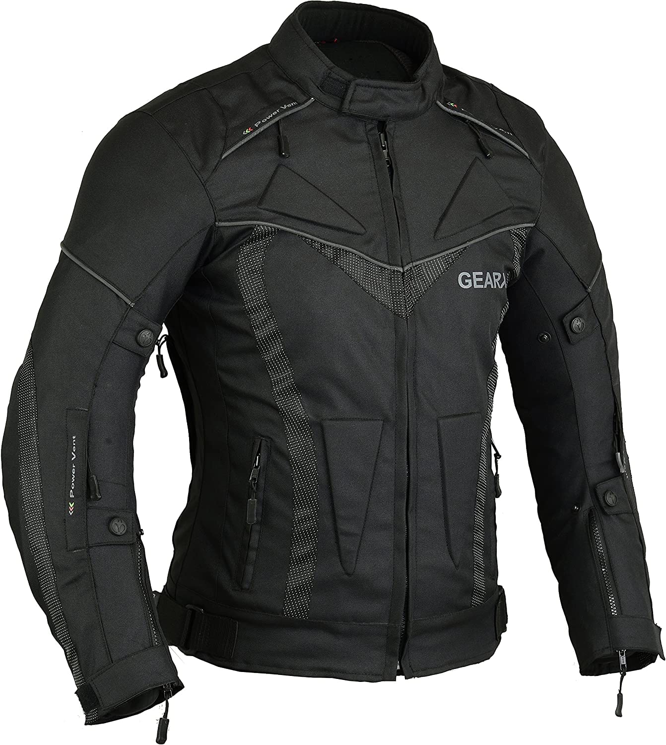 BorneAir Motorrad Jacke Schutz Mantel - Schwarz, 3XL