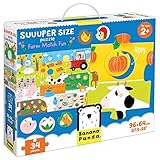 Banana Panda 49108, Spiel, Suuuper Size Puzzle Farm Match Fun – Großes Bodenpuzzle und Zuordnungsaktivität mit 34 Teilen, für Kinder ab 2 Jahren und älter