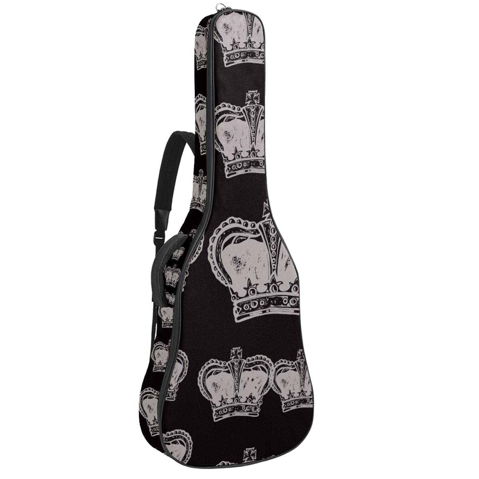 Akustische Gitarrentasche mit mehreren Taschen Dicke Polsterung Wasserdichter Gitarrenkoffer Gig Bag 108,9x42,9x11,9 cm，Schöne Krone