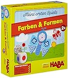 HABA 4652 - Farben & Formen, erste Spielesammlung für Kinder ab 2 Jahren, Würfel-, Lege- und Zuordnungsspiel mit bunten Blumen- und Schmettterlingsmotiven