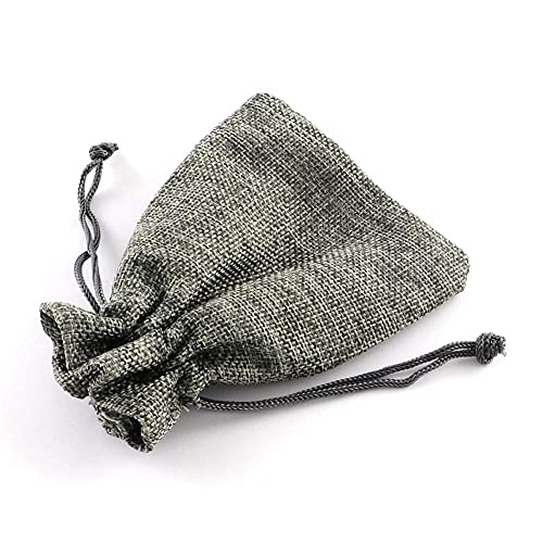 Stoffbeutel mit Kordelzug 250 stücke Sackleinen Verpackung Beutel Kordelzug Taschen für Schmuck Geschenk Verpackung 9x7cm, 14x10mm Jutebeutel Geschenktüten mit Kordelzug (Color : Grey, Size : 7x9mm