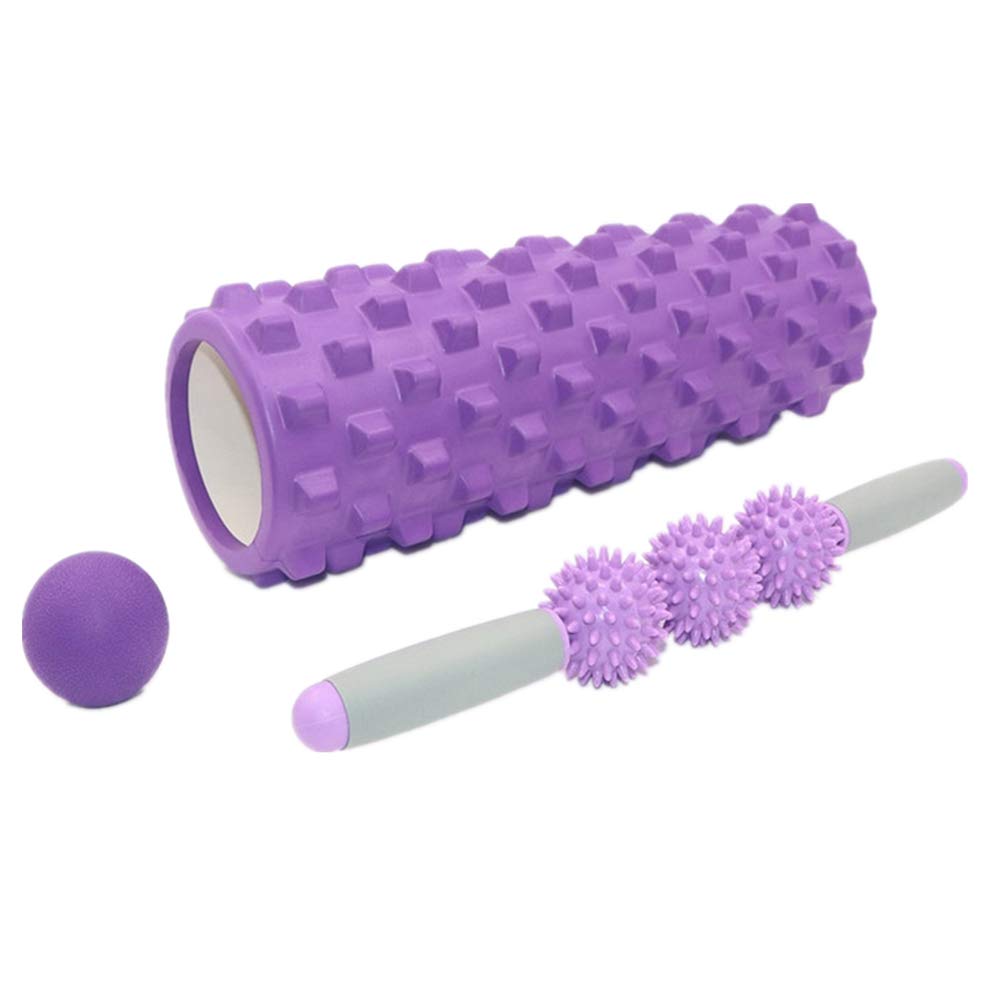 Faszienrolle Wirbelsäule Rolle Für Rücken Lange Schaumstoffrolle Beinrolle Rückenmassagerolle Trigger Point Foam Roller Massage Roller Stick purple,set1