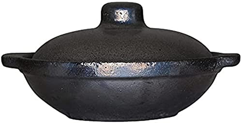 YIHANSS Wok-Kochpfanne, 0,7 Quart Auflaufform mit Deckel, Keramik, schwarzer Keramik-Schmortopf für alle Herdplatten (Farbe: Schwarz, Größe: 0,7 l) (Schwarz Nr. 2, 0,5 l)