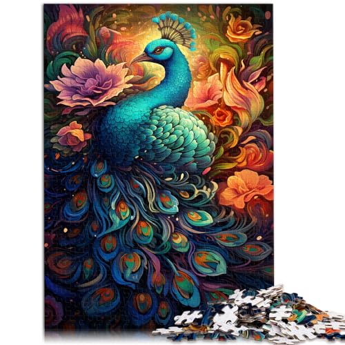 Puzzle-Geschenke, Spielzeug, Pfau unter Blumen, 1000 Teile, Puzzle-Geschenke, Holz-Puzzle-Spielzeug, Puzzles, Lernspiele, Stressabbau-Puzzles, 1000 Teile (50 x 75 cm)