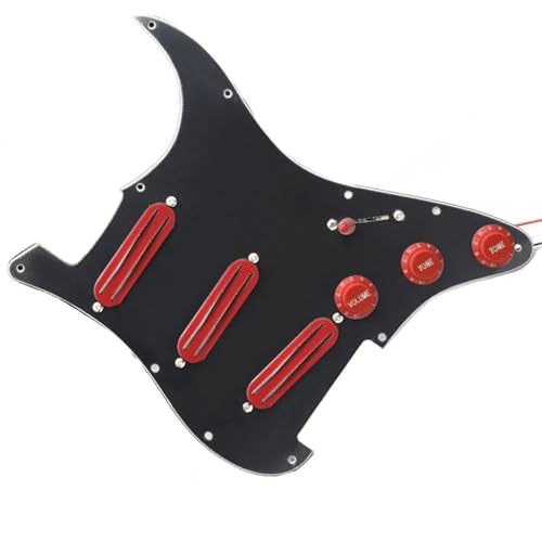 Standard-Pickguard-Tonabnehmer Professionelles vorverdrahtetes SSS-Schlagbrett-Set für E-Gitarre, Humbucker-Komponente (Color : 4)