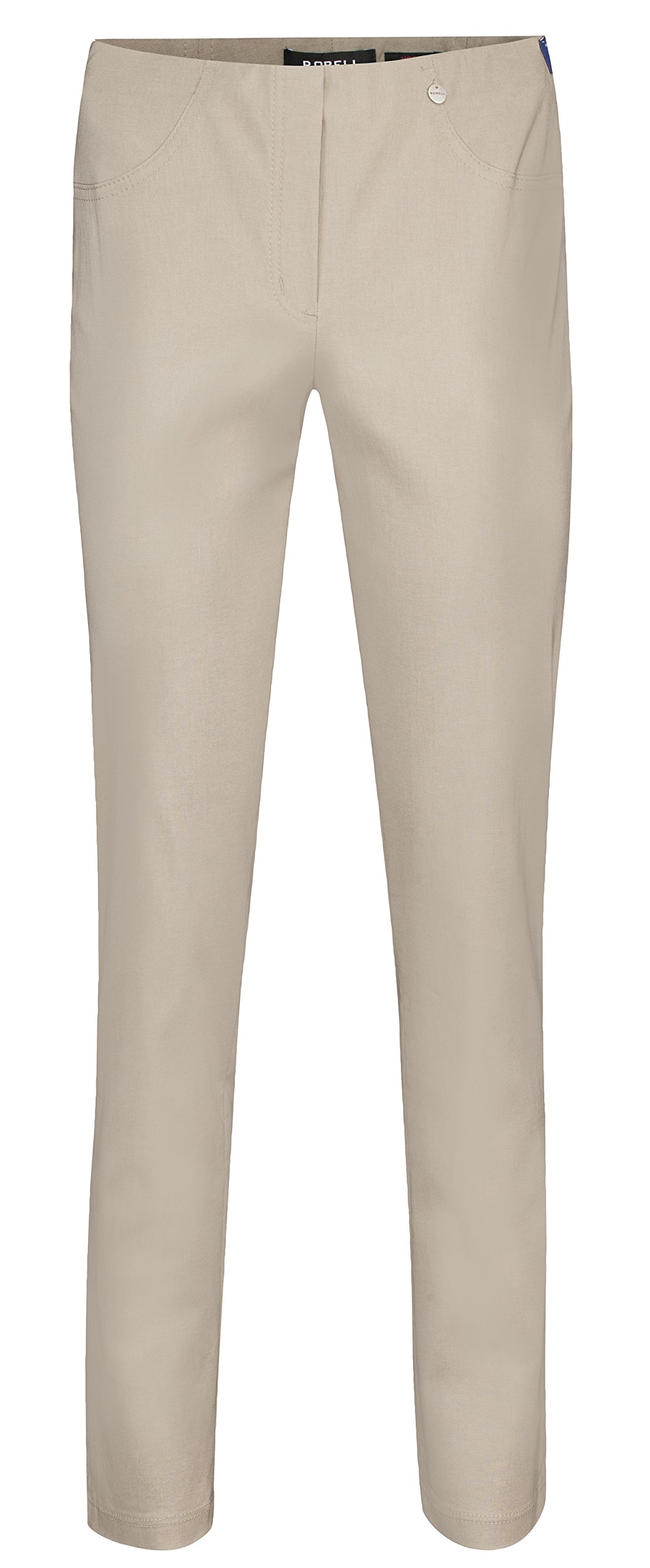 Robell Style Marie – Bequeme, stretchige Damenhose, Gerade geschnittenes Bein mit Schlitz, bekannt aus TV Werbung Farbe Creme Größe 44