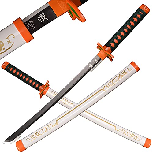 Sword Valley Japanisches Holz-Anime-Samurai-Schwert-Cosplay, Demon Slayer-Schwert 78 cm-Holzschwert (Kochou Shinobu Weiß)