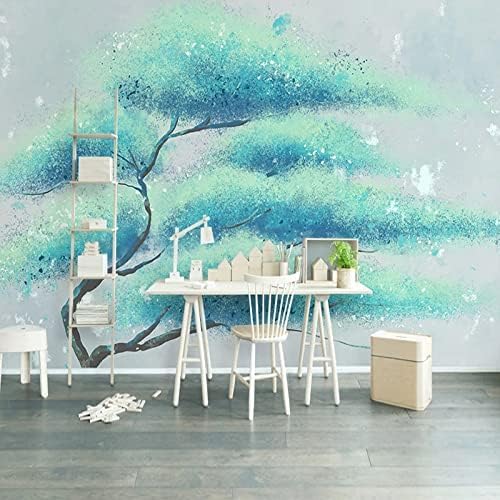 XLMING Handgemalte Kreative Kunst Abstrakt Grüner Baum 3D Tapete Home Dekoration Wohnzimmer Sofa Schlafzimmer Tv Hintergrund Wand-150cm×105cm