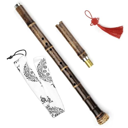 Bambusflöte Für Anfänger Chinesische vertikale braune Bambusflöte mit offenem Loch, traditionelles Holzblasinstrument (Color : F)