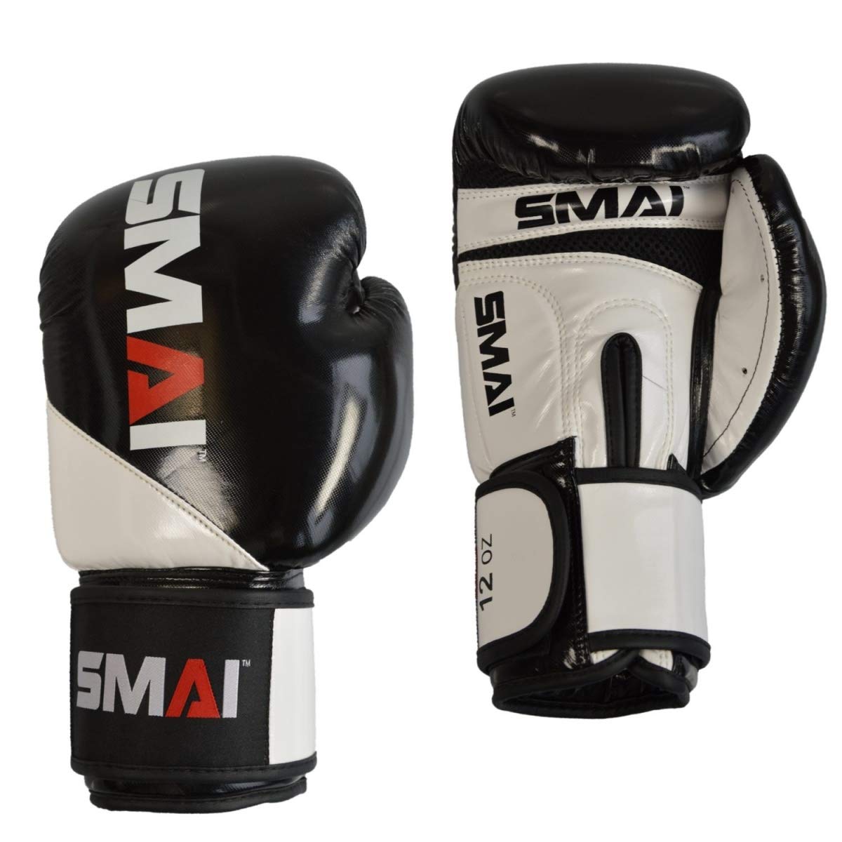 SMAI PU Boxhandschuhe | schwarz-weiß Gewicht 10 Oz