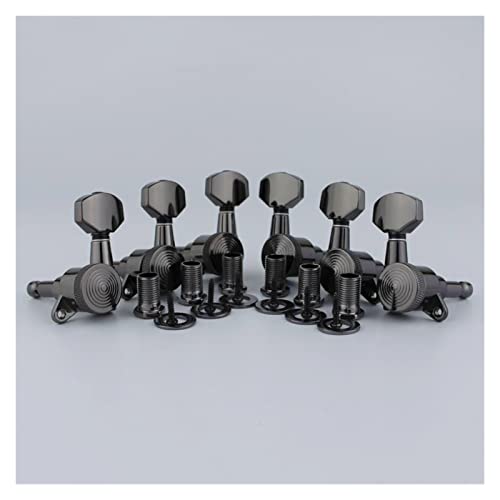 Gitarren Stimmwirbel Gitarre-Verriegelungs-Tuner-Gitarren-Maschinen-Kopfschloss Schwarze Nickel-Tuning-Pegs (Color : 3R3L)