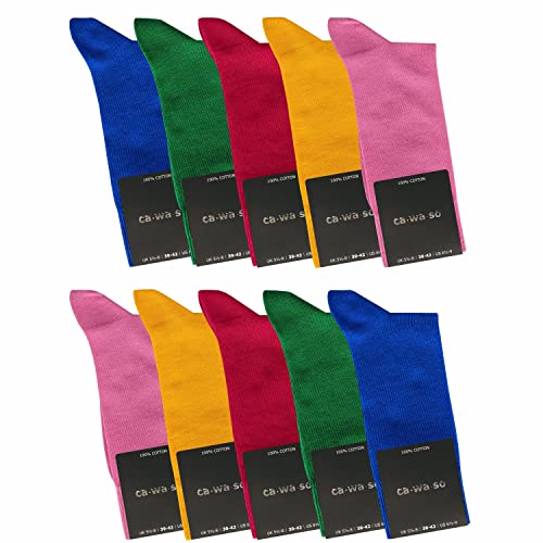 ca·wa·so Herren Socken aus 100% Baumwolle (10er-Pack) (47-50, farbig 1)