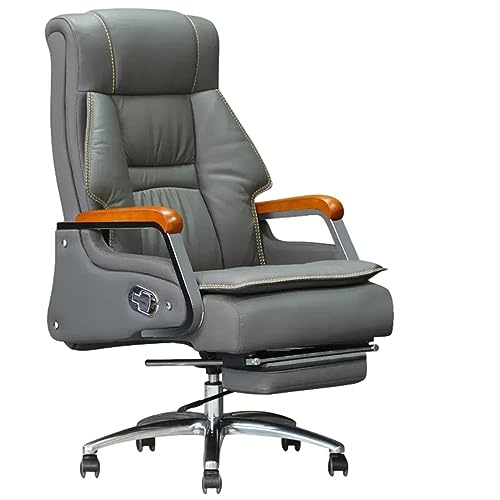 TBSZCM Verstellbarer Chefsessel aus Leder, ergonomischer Bürostuhl, Gaming-Stuhl, Drehstuhl mit hoher Rückenlehne, für das Home-Office, grau interessant Run forward