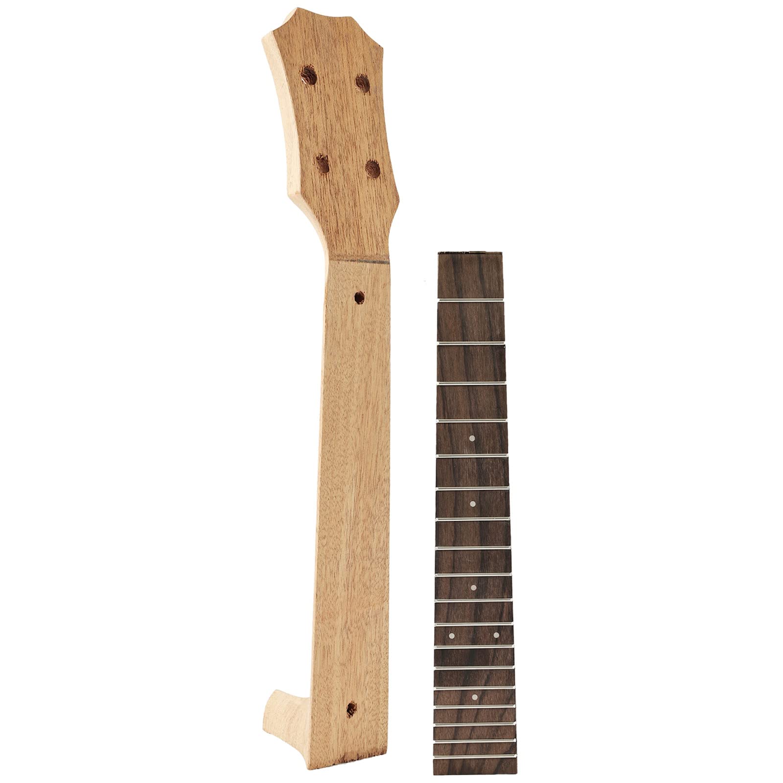 Ukulelenhals aus Holz und Griffbrett aus Palisander, 23/66 cm, Reparaturteile für Ukulele, Gitarrenbauer-Werkzeug, Ukulelenteile und Zubehör