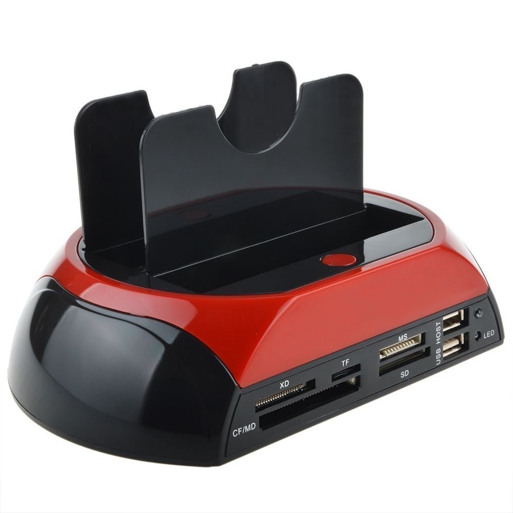 LEOFLA Docking Station 2 Festplatte 2.5 3.5 Sata IDE E-Sata USB 2.0 3.0 E HDD sd Player