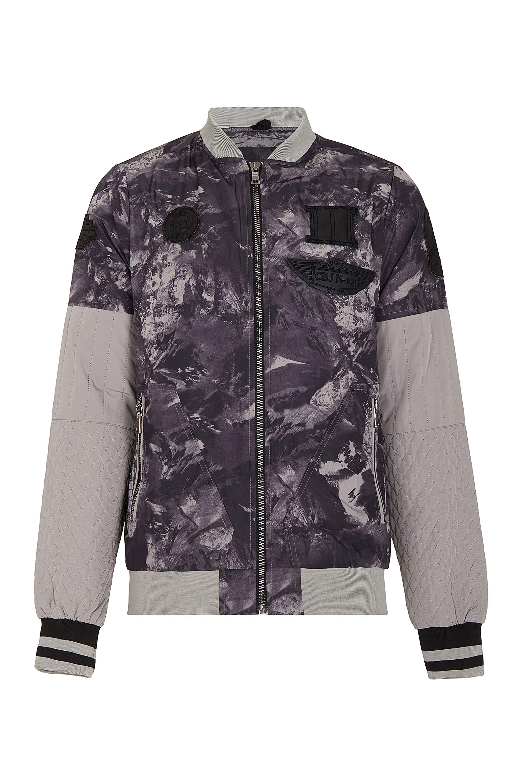 Cipo & Baxx Herren Übergangsjacke Camouflage Leichte Jacke Jungen College Blouson Jacke Freizeit Jacke Grau Gr.L