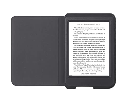 Kobo Nia SleepCover–Schwarz | Ruhemodus/Wachmodus-Technologie | Rundumschutz | Weiches Kunstleder | Kompatibel mit dem Kobo Nia eReader