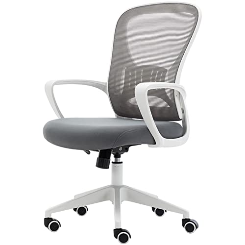 Bürostuhl Ergonomischer Ergonomischer Bürostuhl, Schreibtischstuhl, atmungsaktive Netzrückenlehne, PC-Stuhl mit Lordosenstützarmen, verstellbarer Drehgelenk, Rollaufgaben, Chefsessel mit mittlerer Rüc