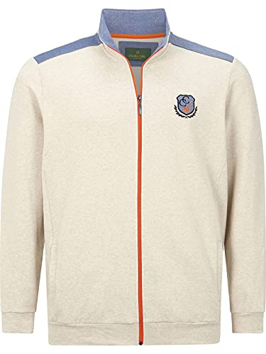 Charles Colby Herren Sweatjacke Duke Aled beige 4XL (XXXXL) - 68/70