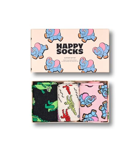 Happy Socks Elephant Gift Set 3-Pack Socks (DE/NL/SE/PL, Numerisch, 41, 46, Regular, Regular, Mehrfarbig)