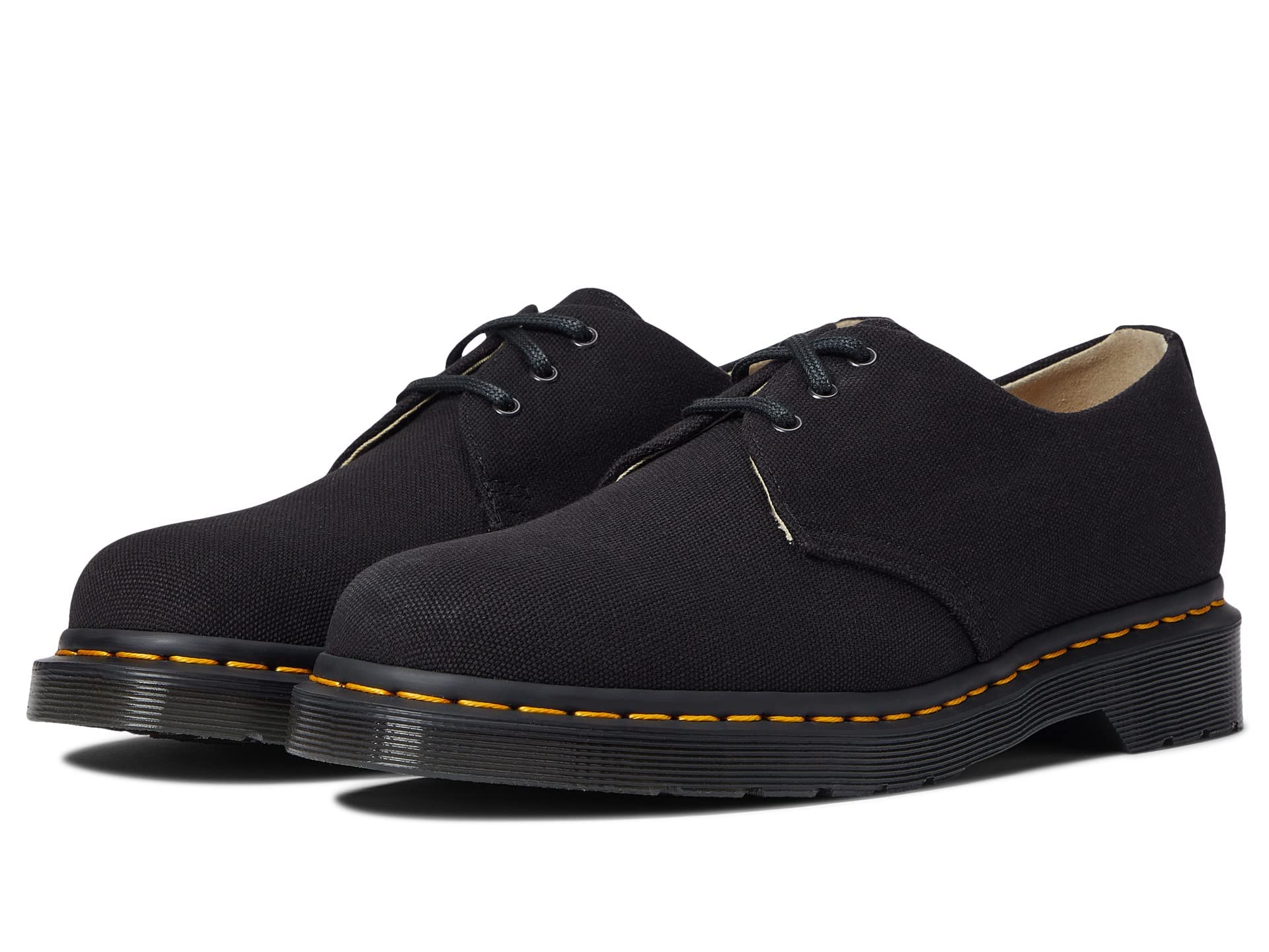 Dr. Martens Unisex 1461 Oxford, Black Natural Canvas, 8 US Men