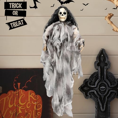 Hexen-Halloween-Dekorationen, Gruselige Hexengeist-Halloween-Hängedekorationen, Halloween-Geister-Dekor, 75 cm/30,7 Zoll Geister Dekor Halloween-Hängedekorationen für Halloween-Partyzubehör