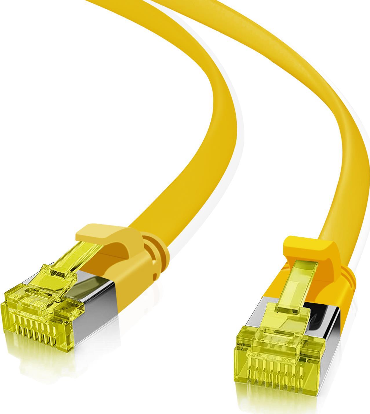 Helos - Patch-Kabel - RJ-45 (M) zu RJ-45 (M) - 7.5 m - U/FTP - CAT 6a - flach - Gelb