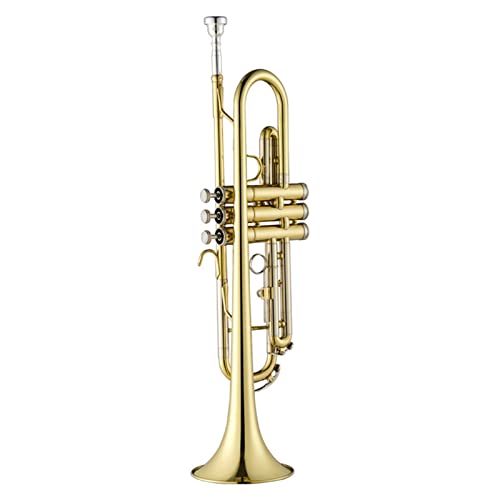 ZENGXUE Trompete Musikinstrument Goldener Silber B Flach Standard-Trompetenset (Color : Gold)