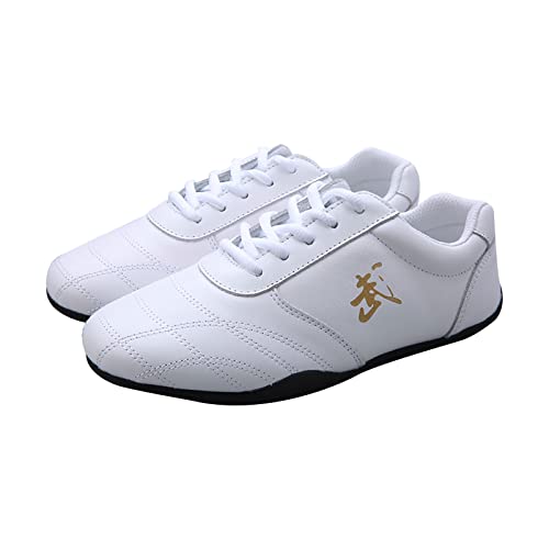 Tai Chi Schuhe Leicht und Atmungsaktiv Kampfsport Sneaker Boxen Karate Kung Fu Tai Chi Schuhe Traditionelle Chinesische Kampfsportschuhe Sneakers für Erwachsene und Kinder (Size:39 EU,Color:Weiß)