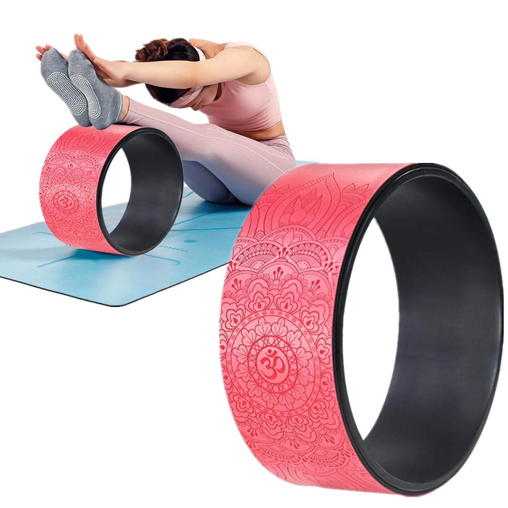 Rysmliuhan Shop Yoga Rad Yoga Wheel Backbends verbessern Flexibilität der Ringbiege- und Stretchwalze Flexibilitätshilfe Yoga Wheel red,-