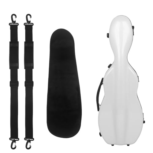 4/4 Violinenkoffer, Klassische Vollformat Karbonfaser Hartschale Mit Rucksack Und Schutzhülle (Farbe : White Plaid)