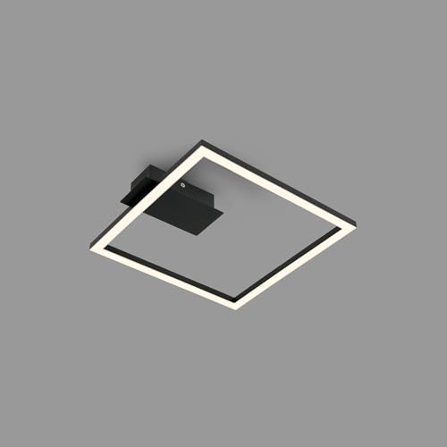 BRILONER - LED Deckenlampe Frame, LED Deckenleuchte mit warmweißer Lichtfarbe, 14W Lampe, Wohnzimmerlampe, Schlafzimmerlampe, 265x250x45 mm (LxBxH), Schwarz