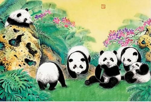 HfmQuisutron Panda Art Poster Puzzle 1000 Teile Holzpuzzle für Erwachsene Dekompression Spiele Geschenk Fy15Kq