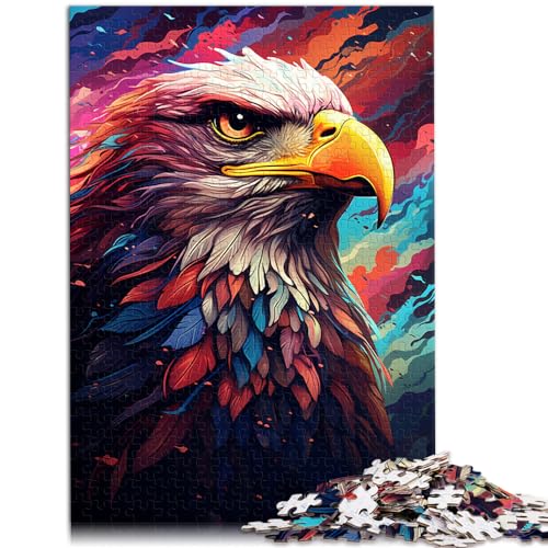 Puzzle Bunter Psychedelischer Tieradler Puzzle 1000 Teile Holzpuzzle Familienaktivität Puzzle Lernspiele 1000 Teile (50x75cm)