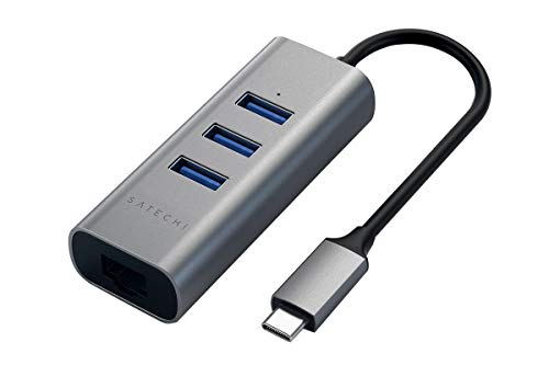 Satechi type-c 2-in-1 3 port usb 3.0 hub & ethernet space gray